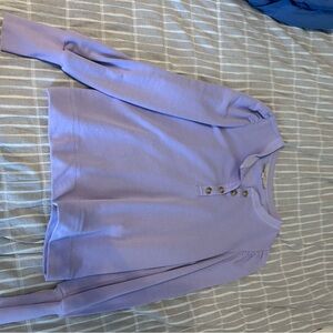 LOFT Lilac Ribbed Knit Top